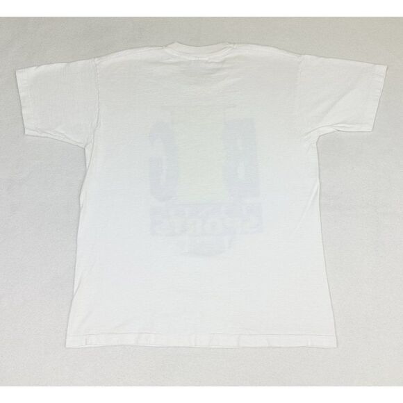 Vintage 90s Big Time Sports T-Shirt White Large Football Single Stitch - Picture 3 of 10